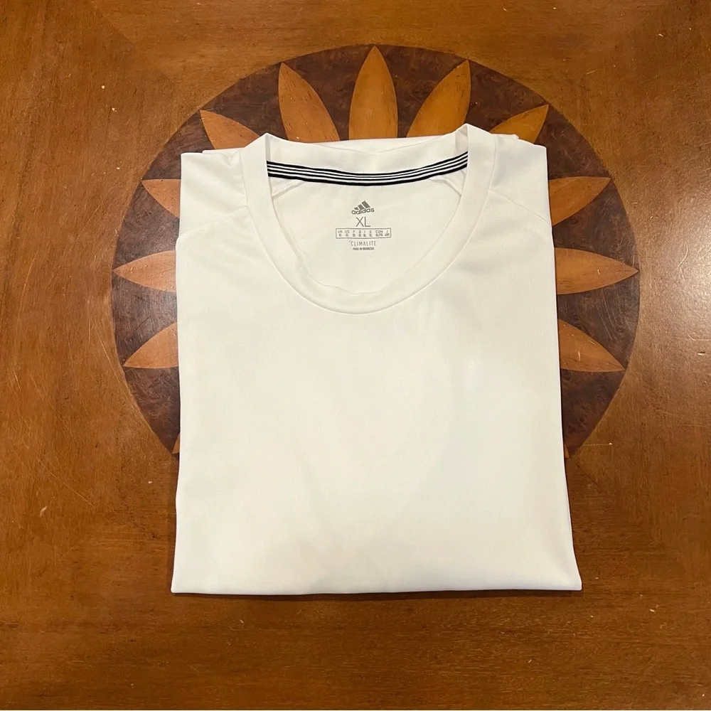 Adidas Men’s Climalite ID Performance Short-Sleeve Tee White/Black XL Workout